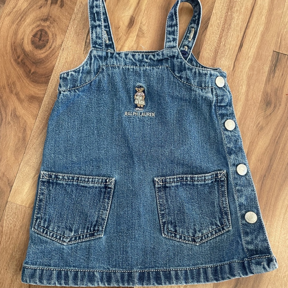 Vintage Ralph Lauren Bear Denim Baby Dress